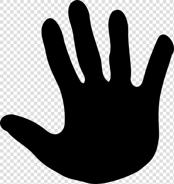 Handprint Black And White Clipart   Clip Art Black Hand  HD Png DownloadTransparent PNG