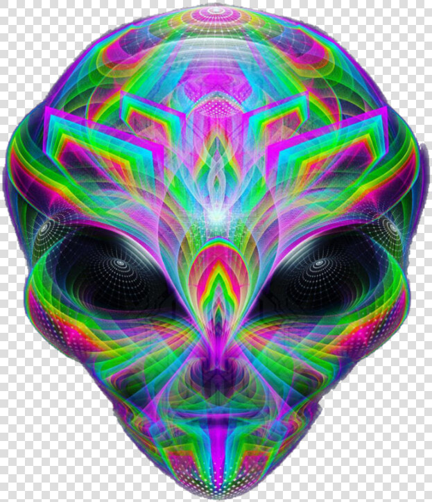  freetoedit  rainbow  alien  head  psychedelic  trippy   Psychedelic Art  HD Png DownloadTransparent PNG