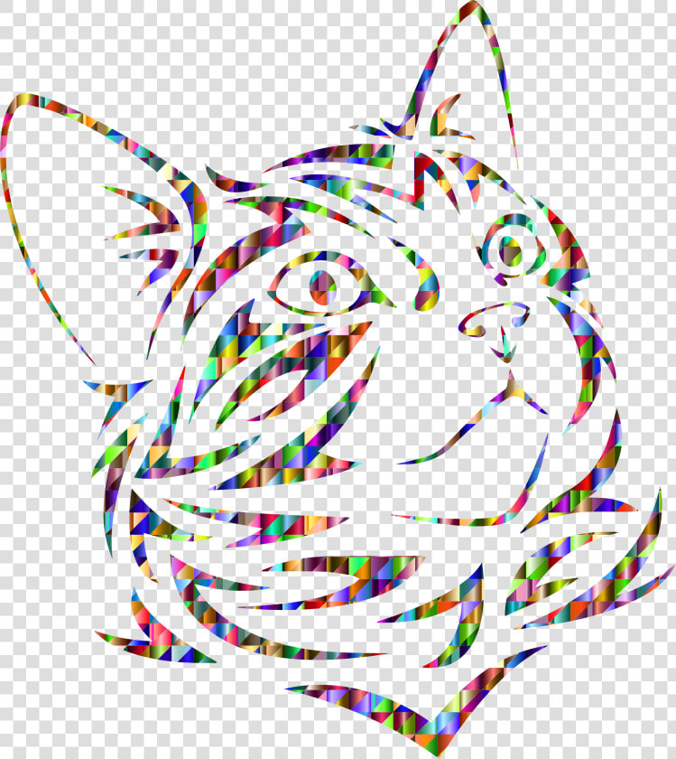 Chromatic Triangular Tribal Kitten Clip Arts  HD Png DownloadTransparent PNG