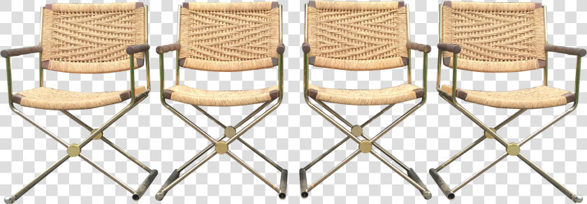 4 Vintage Regency Style Director Chairs With Rattan rope   Chair  HD Png DownloadTransparent PNG