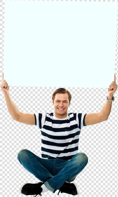 Men Holding Banner Free Png Image   Man With Signboard  Transparent PngTransparent PNG