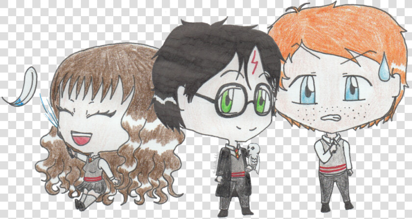 Transparent Ron Weasley Png   Hermione Granger Chibi Art  Png DownloadTransparent PNG