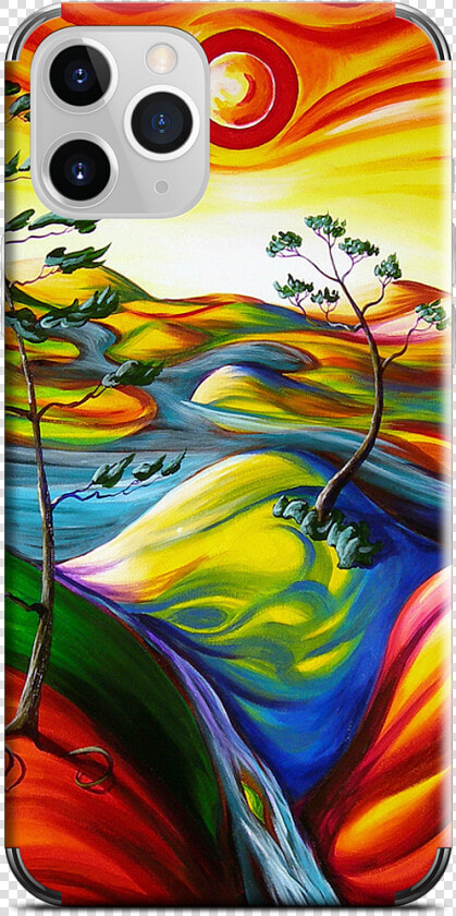 Summer Oasis Iphone Skin Data Mfp Src   cdn   Painting Of Flowers Swaying In The Wind  HD Png DownloadTransparent PNG