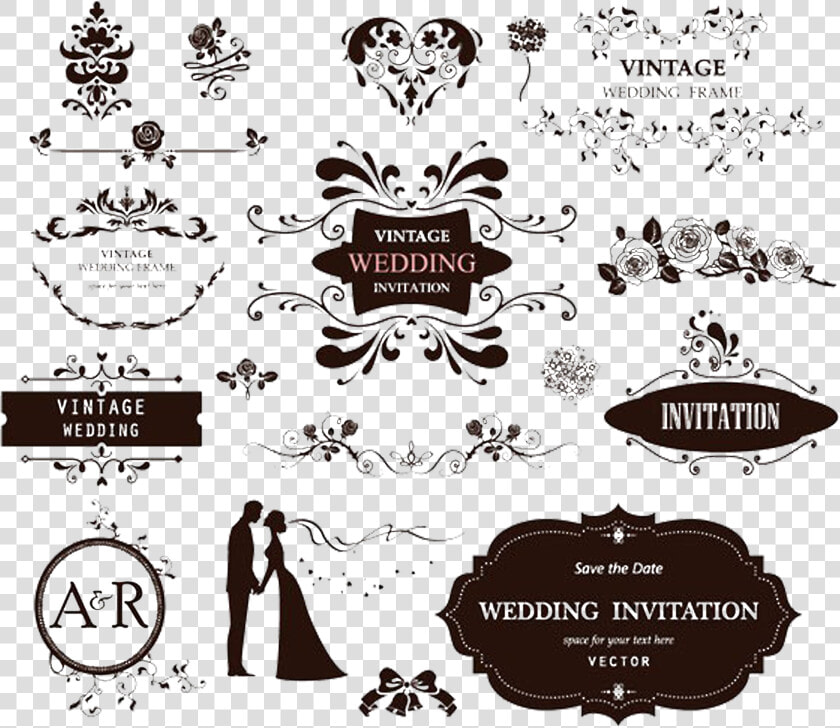 Invitation Clipart Vintage Wedding   Wedding Invitation Vector Png  Transparent PngTransparent PNG