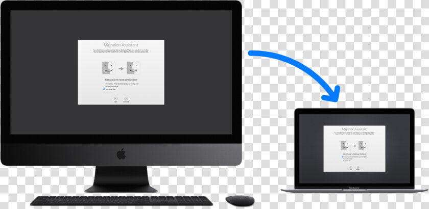 An Old Imac Displaying The Migration Assistant Screen    Macbook Air  HD Png DownloadTransparent PNG