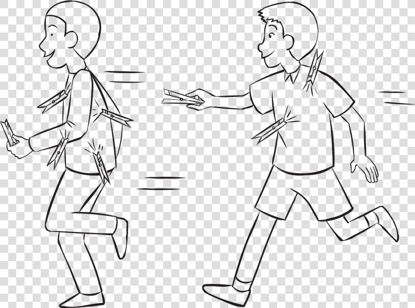 Two Men Running Around In Tag And Pe Game Called Clothes peg   Clothes Peg Game  HD Png DownloadTransparent PNG