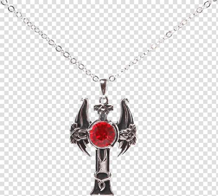 Winged Gothic Cross Necklace   Locket  HD Png DownloadTransparent PNG