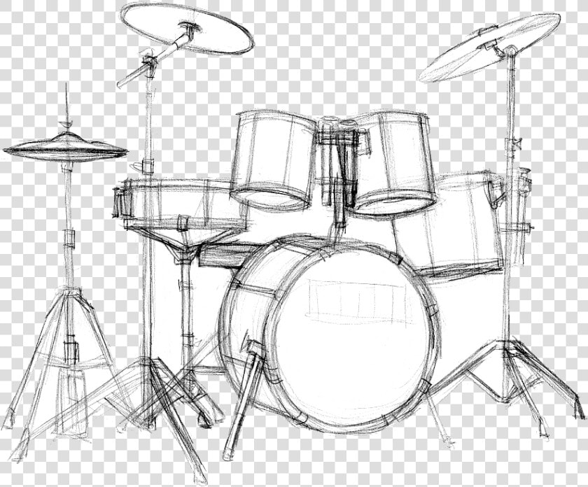 Transparent Drum Set Clipart   Drum Set Drawing Png  Png DownloadTransparent PNG