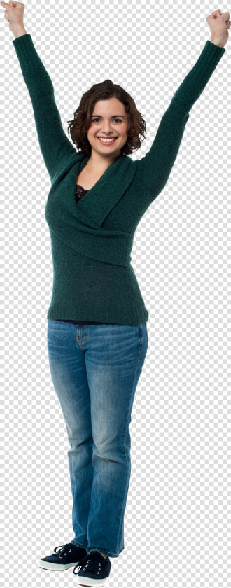 Happy Person Png Transparent Images   Woman With Raised Arms  Png DownloadTransparent PNG