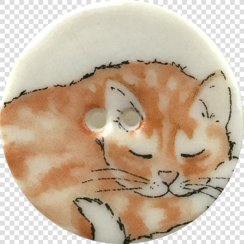 Orange Tabby One  Cat Sleeping Porcelain Button  1 1 8   Kitten  HD Png DownloadTransparent PNG