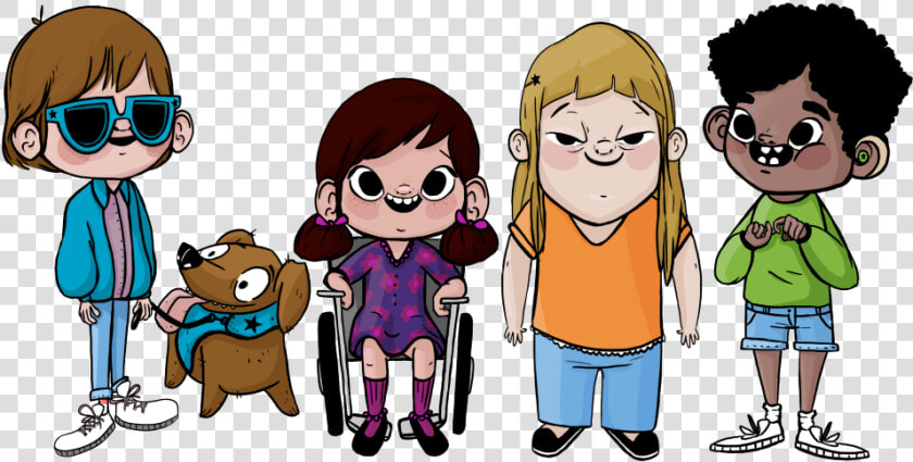 Los 4 Personajes Animados Del Concurso   Anak Cacat Fisik Animasi  HD Png DownloadTransparent PNG