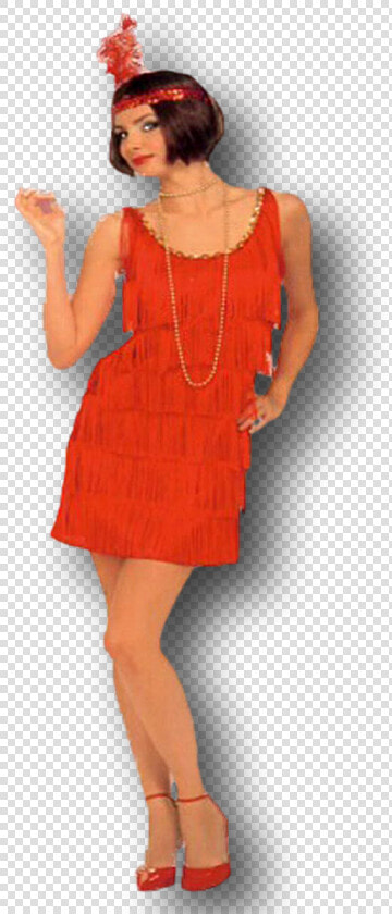 Flapper Costume Red   Flapper Dress  HD Png DownloadTransparent PNG