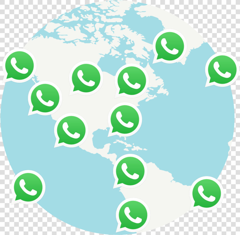 Whatsapp Users Connected Around A Globe   Circle  HD Png DownloadTransparent PNG