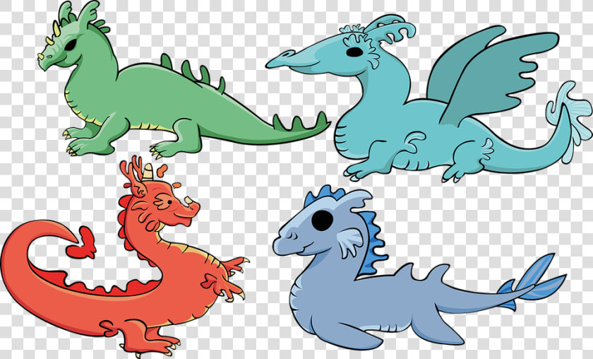 Dragons  Elements  Magic  Fantastic Beings   Vector Graphics  HD Png DownloadTransparent PNG