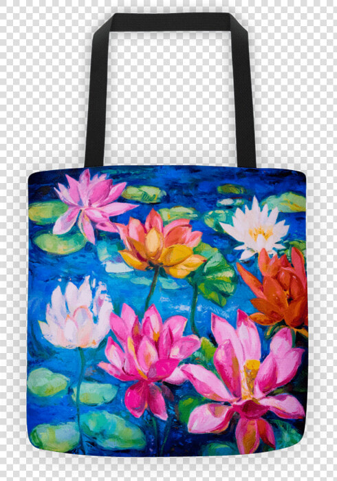 Lily Pad Tote Bag   Modern Impressionism Flower Painting  HD Png DownloadTransparent PNG