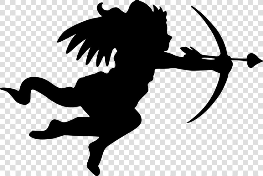 Silhouette  Angel  Cupid  Love  Arrow  Bow  Valentine   Simbolo Saguitario  HD Png DownloadTransparent PNG