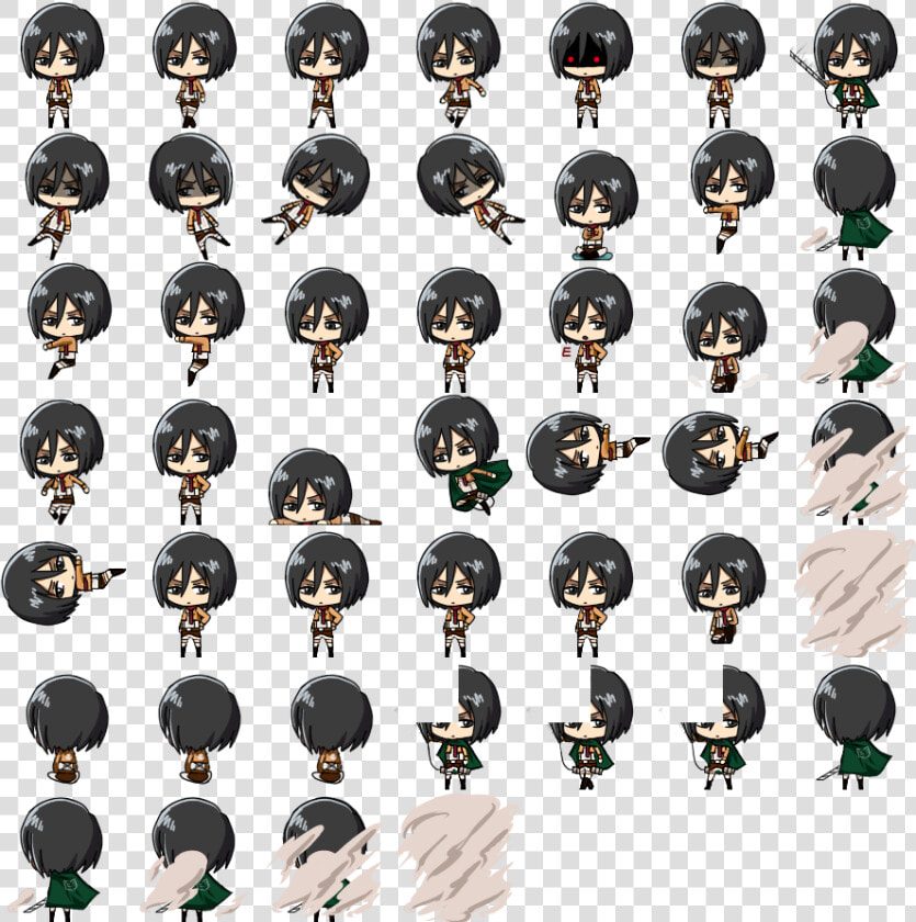 Shimeji Mikasa   Png Download   Attack On Titan Pixel Sprites  Transparent PngTransparent PNG