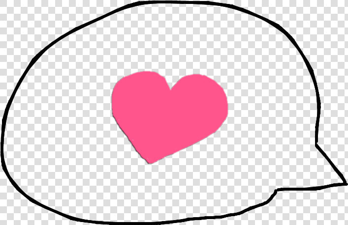 Hand Drawn Speech Bubble With A Pink Heart   Transparent Heart Speech Bubble  HD Png DownloadTransparent PNG