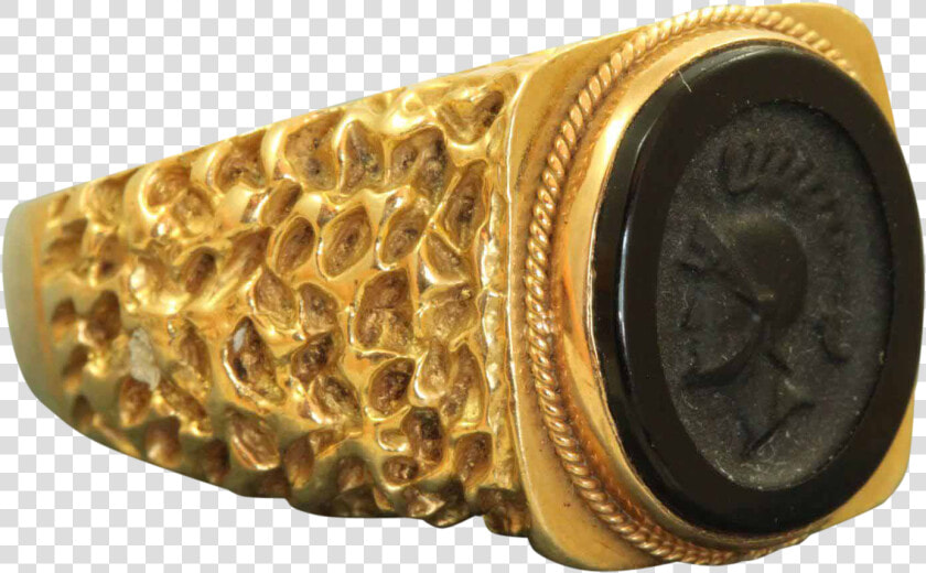 Estate 18 K Onyx Intaglio Roman Soldier Ring   Boot  HD Png DownloadTransparent PNG