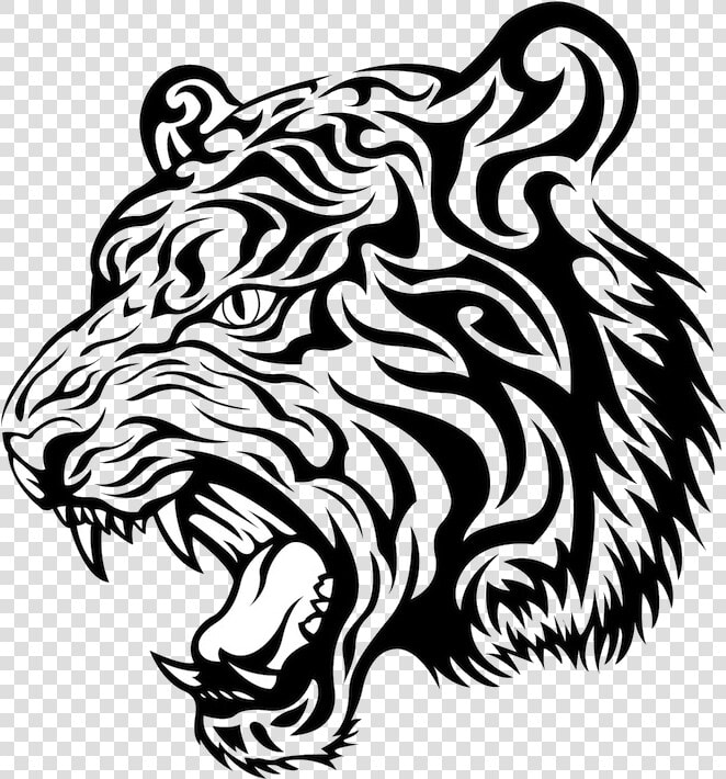 Tiger Face Free Head Clipart Clip Art Transparent Png   Tiger Face Black And White Clipart  Png DownloadTransparent PNG