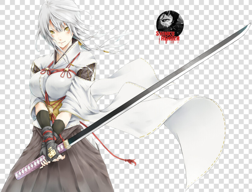 Anime Sword Girl Render By Shinkunekita On Deviantart   Anime Katana Sword Drawing  HD Png DownloadTransparent PNG