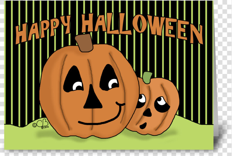 Scaredy Jack O Lantern Happy Halloween Greeting Card   Jack o  39  lantern  HD Png DownloadTransparent PNG