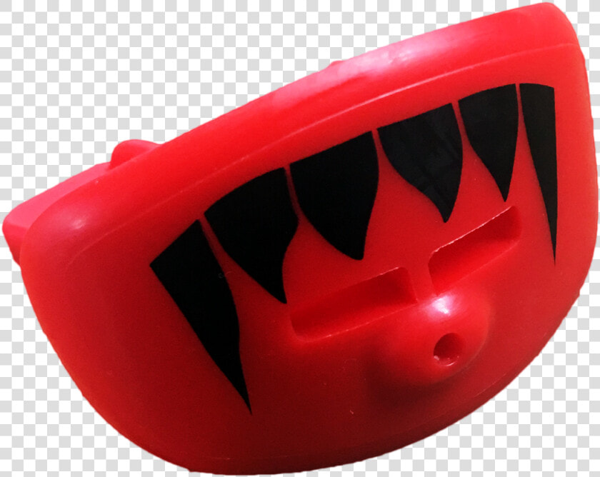 Red Lip Shield Mouth Guard With Black Fangs   Plastic  HD Png DownloadTransparent PNG