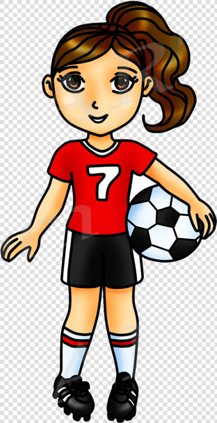 Soccer Clipart Red Girl Sports Clip Art Team World   Soccer Girl Clipart  HD Png DownloadTransparent PNG