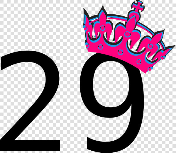 Pink Tilted Tiara And Number 29 Clip Art At Clker Com   Its My 26th Birthday  HD Png DownloadTransparent PNG