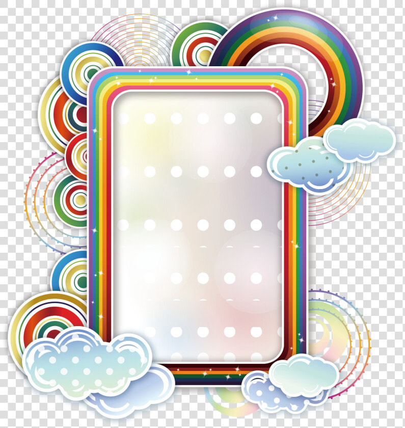 Borders And Frames Rainbow Cloud Clip Text   Rainbow Border Frame Design  HD Png DownloadTransparent PNG