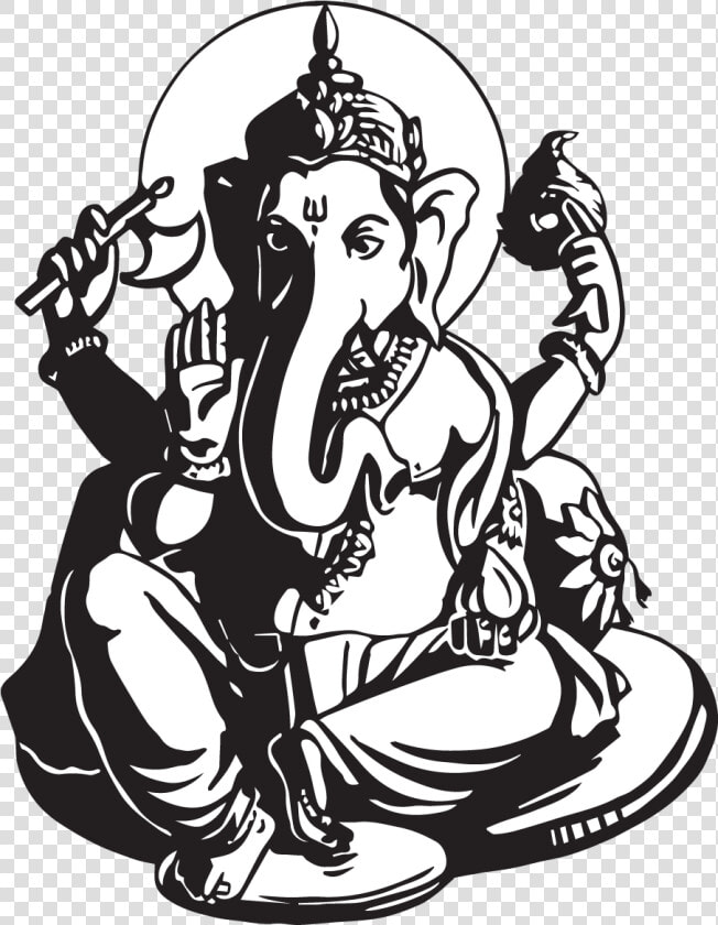 Ganesha Wall Decal Canvas Drawing   Ganesh Chaturthi Related Drawing  HD Png DownloadTransparent PNG