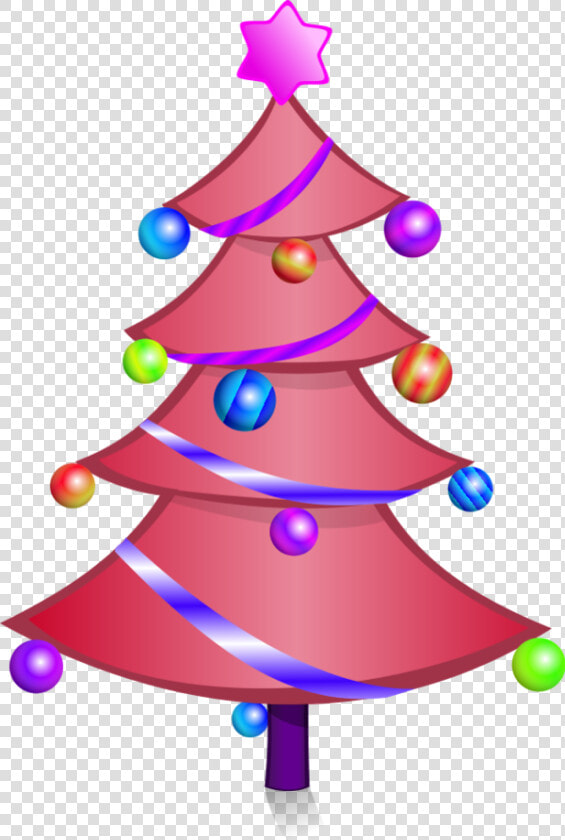 Cartoon Pink Christmas Tree Character   Christmas Tree Drawing Png  Transparent PngTransparent PNG