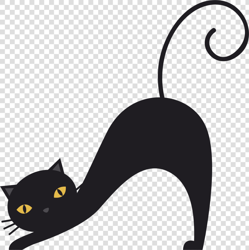 A Stretched Transprent Png Free Download   Vector Black Cat Png  Transparent PngTransparent PNG