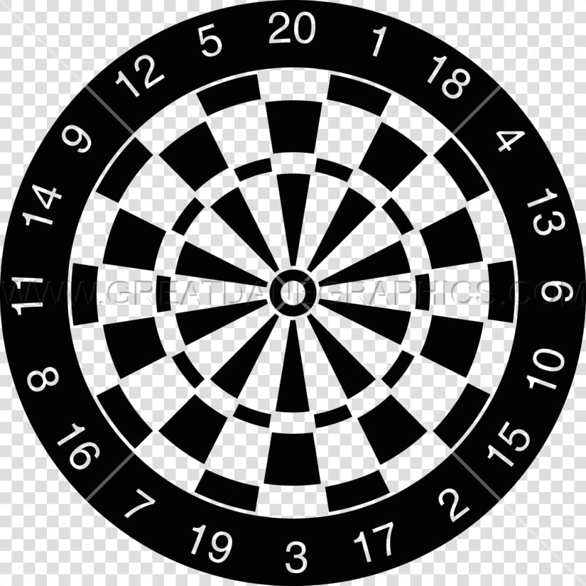 Dart Board Flat   Dart Board Clipart Black And White  HD Png DownloadTransparent PNG