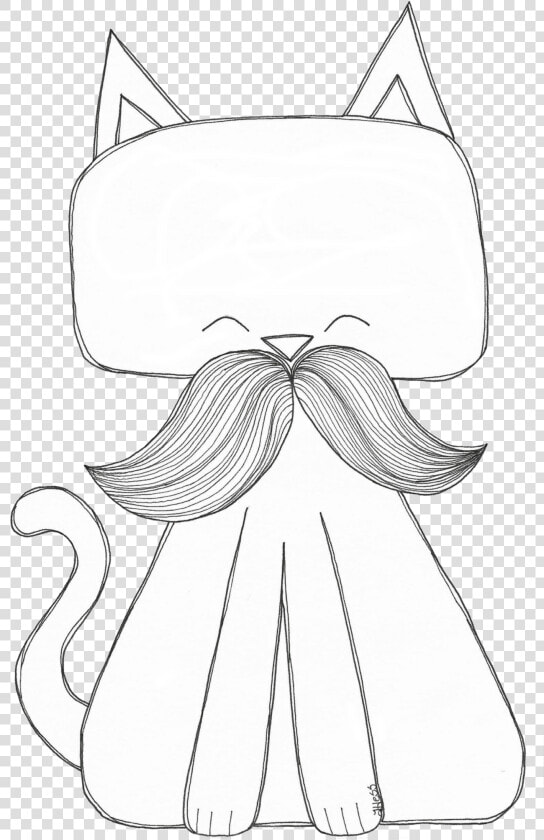 Moustache Cat Digi Stamp   Illustration  HD Png DownloadTransparent PNG