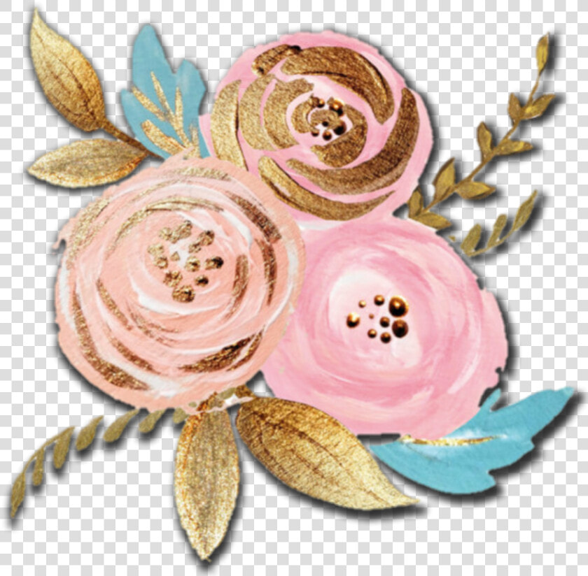  gold  flowers  plant  floral  scrapbooking  decoration   Rose Gold Watercolor Background  HD Png DownloadTransparent PNG