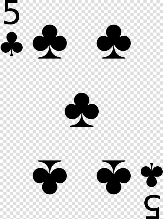 Cards 5 Club   5 Of Clubs Playing Card  HD Png DownloadTransparent PNG