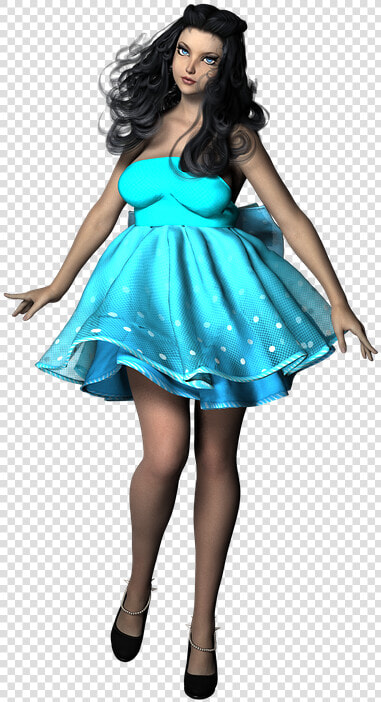 Woman  Girl  Dress  Fashion  Blue  Black Hair  Curls   Girl In Blue Dress Png  Transparent PngTransparent PNG