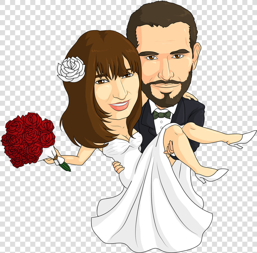 Caricature For A Wedding   Couple Cartoon Caricature Wedding  HD Png DownloadTransparent PNG