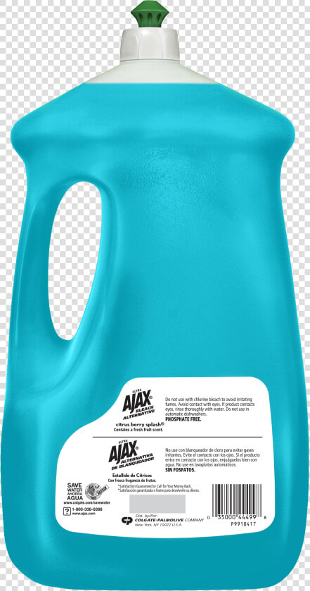 Ajax Ultra Triple Action Liquid Dish Soap  Bleach Alternative   Bottle  HD Png DownloadTransparent PNG