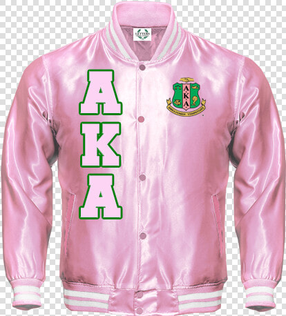 Alpha Kappa Alpha Satin Bomber Jacket   Zipper  HD Png DownloadTransparent PNG