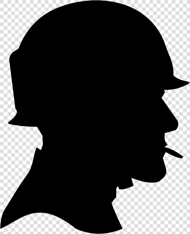 Soldier  Helmet  Head  Silhouette  Military   Head Of Man Clipart  HD Png DownloadTransparent PNG