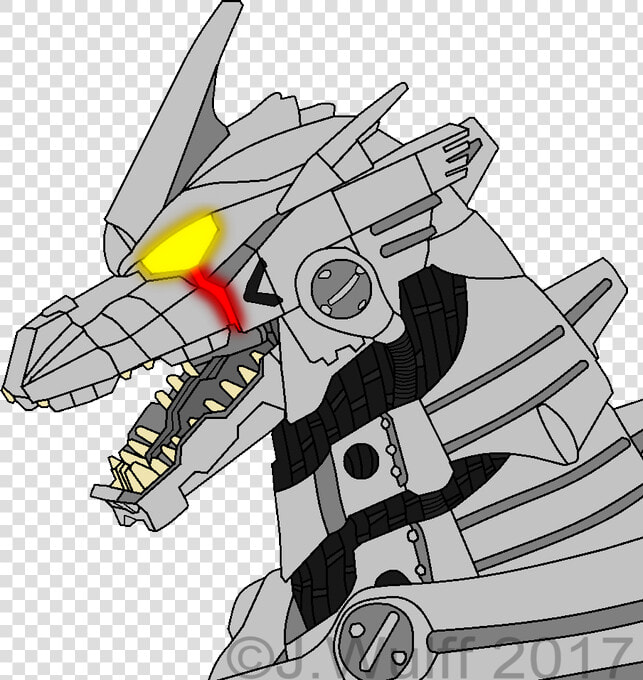 Mecha King Ghidorah Drawing   Draw King Ghidorah Easy  HD Png DownloadTransparent PNG