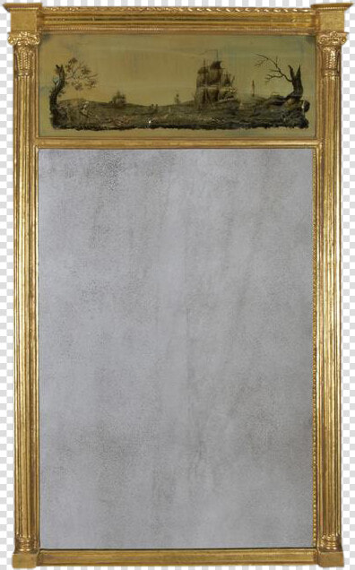 Regency Gilt Wood Mirror With Eglomise Panel Class   Antique  HD Png DownloadTransparent PNG