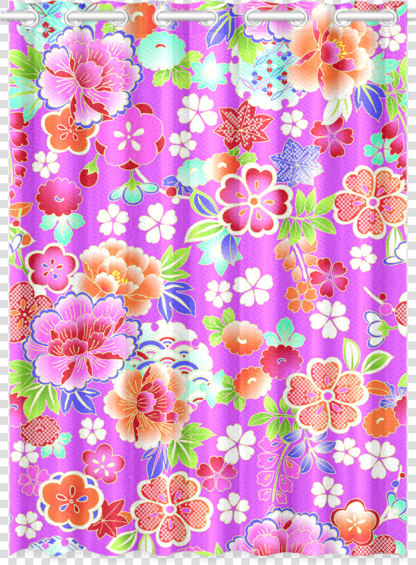 Japanese Floral Kimono Pattern New Window Curtain  HD Png DownloadTransparent PNG