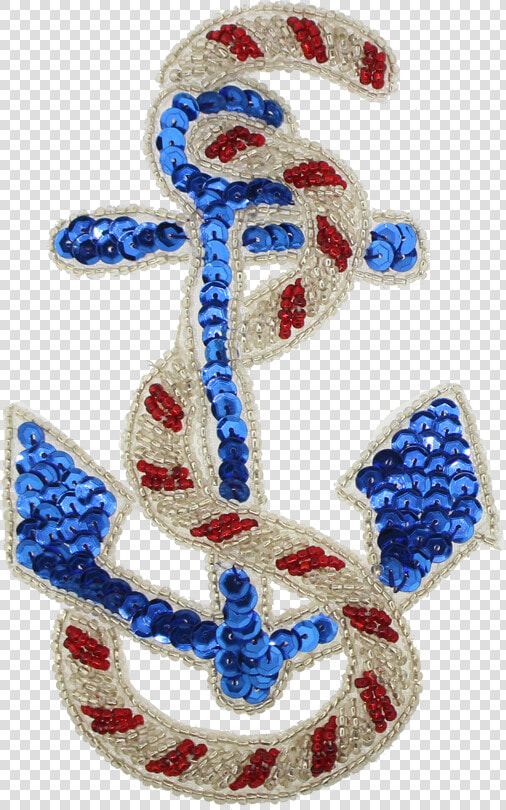 Small Anchor Beaded  amp  Sequin Applique   Anchor Beaded  HD Png DownloadTransparent PNG