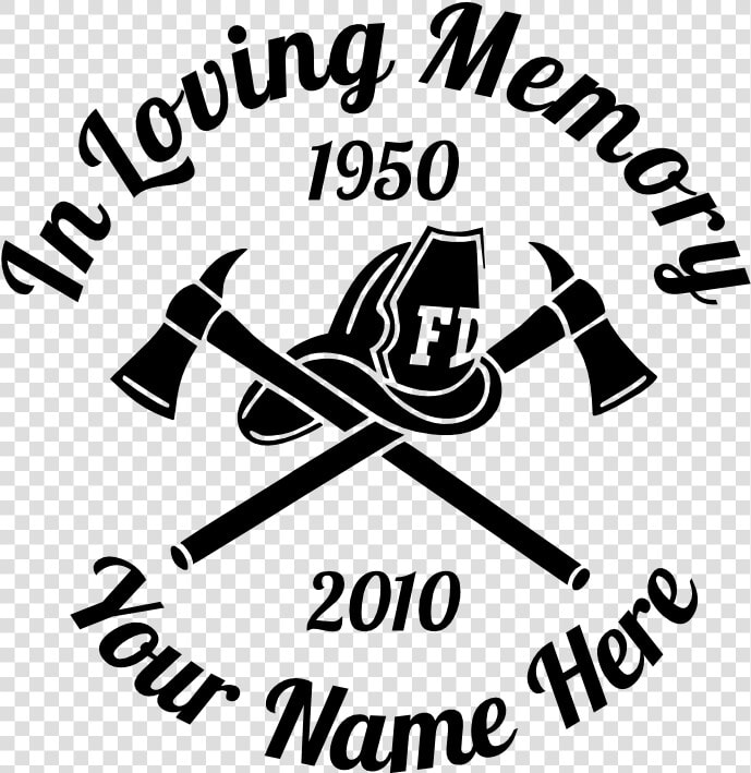 In Loving Memory Firefighter Fireman Hat And Axes Sticker   Cartoon  HD Png DownloadTransparent PNG