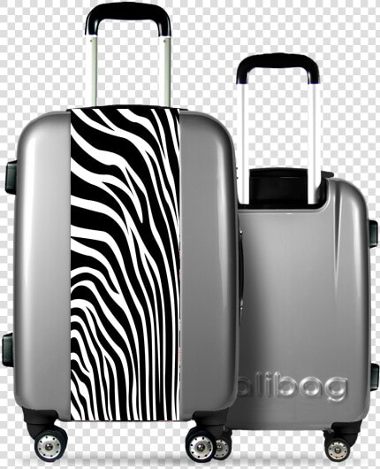 Grey Suitcase Zebra Stripes   Valise Canada  HD Png DownloadTransparent PNG