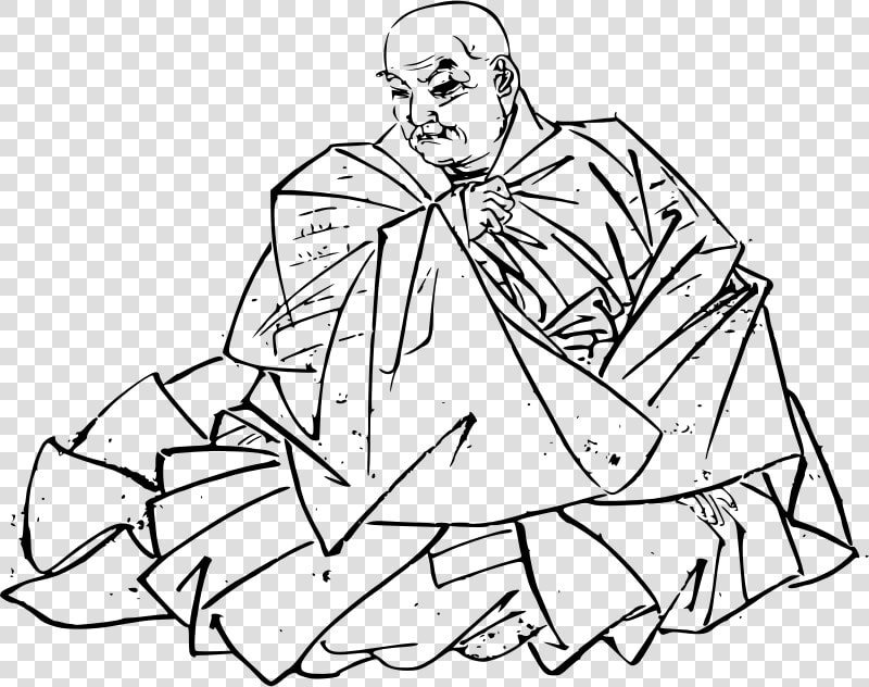 Monk Sketch   Line Art  HD Png DownloadTransparent PNG