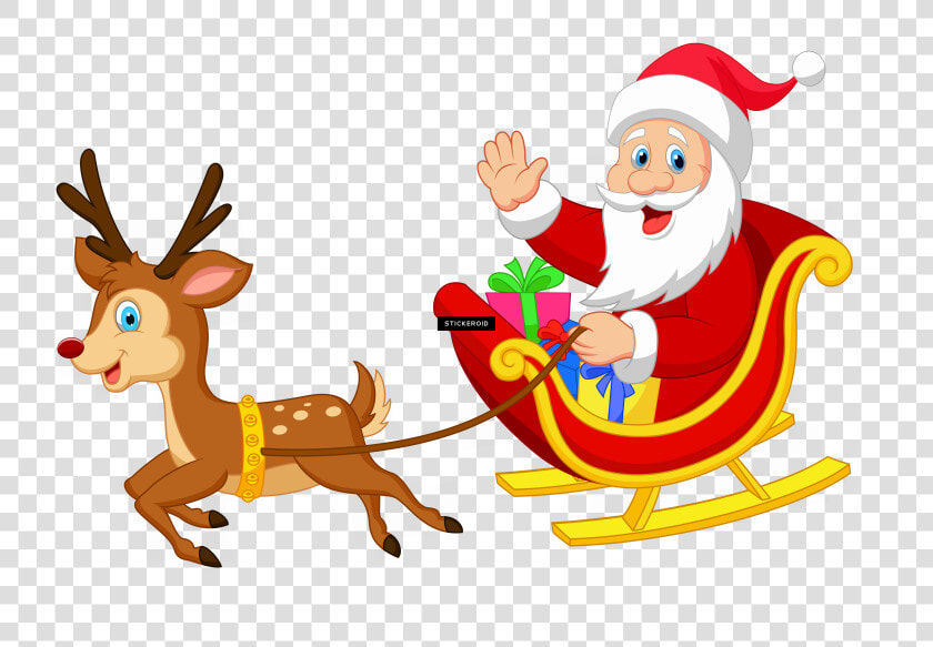 Santa Sleigh Png Meme   Rudolph And Santa Sleigh  Transparent PngTransparent PNG